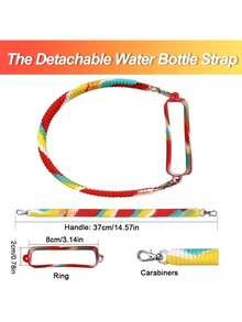 1 Pack Universal Durable Soft Silicone Non Slip Lightweight Water Bottle Carrier Strap Cup Holder Tumbler Accessory For Travel Outdoor Sports Gym Camping Hiking - A - View 8