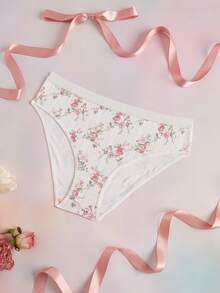 Elorette Pastoral Romantic Fresh Plus Size Jacquard Triangle Panties - White - View 6