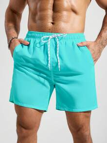 Surfspeed Men's Plus Size Solid Color Beach Shorts For Vacation - Multicolor - View 4