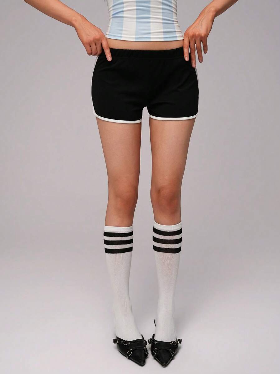 valorelle valorelle Women's Casual Letter Print Shorts - Black - View 1