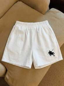 Elamini Women's White Denim Shorts, Casual Embroidered Loose Fit Shorts, Versatile White Denim Shorts For Summer Vacation, School Season, Daily Wear And Travel - White - View 1