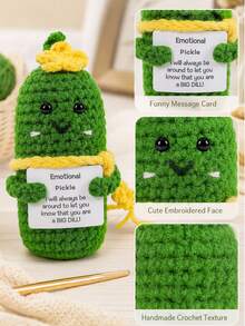 POKOJA LAND 1 Hand-Crocheted Desktop Decorative Ornament Fun And Adorable Animal/Plant Sci-Fi Designs Birthday Gift Card Mother's Day/Father's Day Gift For Dad Present For Colleagues, Family, Mom, Women, Men, Her, Him, Sisters, Best Friends Hand-Knitted Positive Emotions Knitting & Crocheting Gratitude, Inspiration, Encouragement Creative Graduation & Holiday Gifts Party Favors, Small Gifts, Souvenirs - Multicolor - View 2