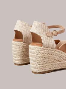 Styleloop Sepatu Wedges & Platform Wanita, Gaya Bohemian, Liburan Pantai, Nuansa Barat, Pakaian Musim Panas, Perlengkapan Perjalanan - Aprikot - View 4