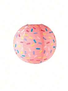Joivida 1Pc Sprinkle Print Paper Lantern, Donut & Cupcake Themed Party Lantern, 12" (30cm) Foldable Paper Lamp For Birthday & Baby Shower, (Pink/White/Blue/Brown), Lightweight & Reusable, Easy To Assemble & Hang, Perfect For Dessert Themed Parties, Ice Cream Celebrations & Kids' Room Decor, Adds Cheerful Vibe To Any Party, Great For Party Supplies, Ceiling Decor & Festive Backdrop - multicolor - View 13