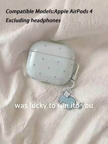 Pastel Blue Polka Dot Wireless Earbuds Case With Cute Cat Pendant, Soft Protective Cover For Gen 1/2/3/4 & Pro Series - Multicolor - View 9
