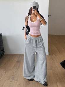 Coolane Women's All-Season Streetwear Vintage Concert Rave Top Festival Going Out Night Out - Baby Pink - View 2