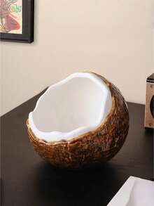 1 cái khay đựng đồ trang trí hình quả dừa bằng gốm, giá treo chìa khóa và đĩa đựng phụ kiện nhỏ, dùng cho lối vào, phòng khách, bàn làm việc, quà tân gia, đồ trang trí nhà cửa thiết yếu - Nhận hàng - Xem 6