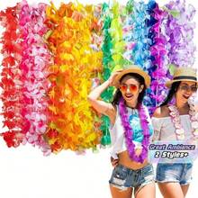 40/45 pezzi di ghirlande di fiori hawaiani, ghirlande di fiori in stile tropicale hawaiano, ghirlande di fiori hawaiani riutilizzabili per decorazioni di feste, bomboniere a tema fiori hawaiani, adatte per feste in spiaggia, compleanni, luau hawaiani e decorazioni, matrimoni festivi - Multicolore - Visualizzare 1