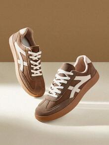 CUCCOO EASI Women's Casual Beige Simple Fashion Sneakers Back To School For Christmas - Brown - View 6