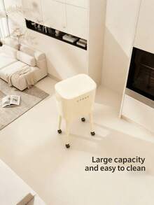 1PC Large Capacity Big Size No Bend High Foot Stand Movable With Wheels Luxury Elegant Design Modern Pattern Trash Can Garbage Bin For Kitchen Living Room Home Office Modern Home Decor Waste Management - Multicolor - View 9
