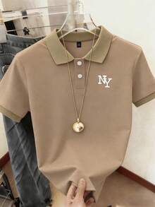 EMERY ROSE 大尺碼女款 Polo 衫，印有 New York NY Logo，短袖上衣 - 彩色 - 查看 3