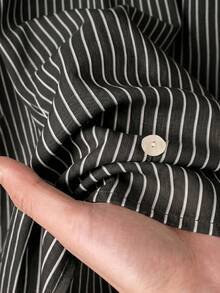 Rusticease Women's Striped Shirt And Pants 2 Pieces Set - Black - View 5
