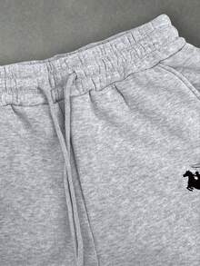 Manfinity EMRG Men's Letter Print Drawstring Waist Pocket Sweatpants - Grey - View 6