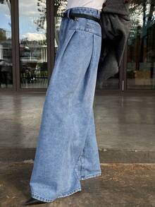Dazy Tall Women's Regular Mid-Waist Loose Straight Leg Casual Denim Jeans Fall - Light Wash - View 5