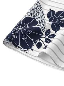Irokai Kimono Yukata Dua Potong Tradisional Jepang untuk Wanita di Musim Panas dengan Motif Bunga (Sabuk Tidak Termasuk) - Putih - View 5