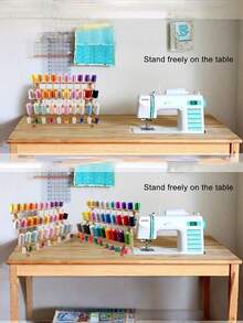 1PC Multi Functional Space Saving Thread Spool Organizer Rack Holder For Sewing Quilting Embroidery Yarn Bobbin Storage Display Sturdy Stable Portable Easy Assembly For Craft Room Home Studio Perfect Gift For Women Crafters Hair Braiding - multicolor - View 5