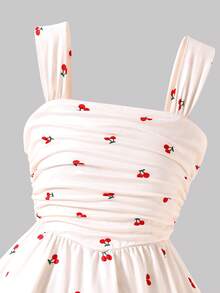 SHEIN Elladie kids Tween Girl Cute Elegant Sophisticated High-End Dress With Jacket Shawl, Pink Textured Knit High-Elastic Bowknot Slim-Fit Body-Conscious Dress, Long Sleeve 3D Bowknot Short Shawl - Red - View 5