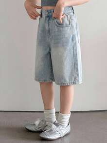 Dazy Kids Girls' Denim Jeans Spring/Summer New Style Back Pocket Rhinestone Flare Leg Jeans (Large) - Light Wash - View 5