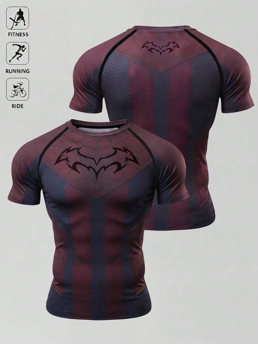 Gym Rark Men's Fashion Plaid Colorblock Crew Neck Short Sleeve Sports T-Shirt - Multicolor - View 1