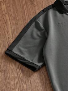 Manfinity BRENVOR Men's Personalized Print Polo Shirt, Summer - Dark Grey - View 5