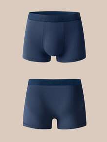 EverLounge 10pcs Men's Colorblock Casual Everyday Boxer Briefs - Navy Blue - View 4