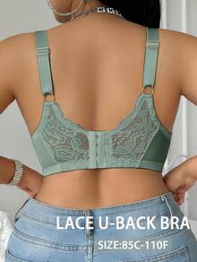 Divavoom Plus Size Lace Underwire Bra, 1pc - Dark Green - View 4