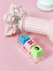 THE POWERPUFF GIRLS X SHEIN 可愛卡通鋅合金壓克力吊飾，適用於鍵盤、包包、錢包、書包、背包、汽車配件，紀念收藏禮物 - 彩色 - 查看 6