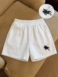 Elamini Women's White Denim Shorts, Casual Embroidered Loose Fit Shorts, Versatile White Denim Shorts For Summer Vacation, School Season, Daily Wear And Travel - White - View 6