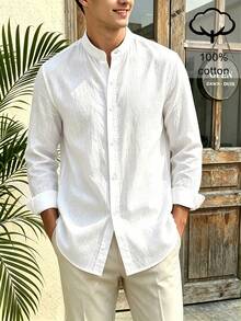 Teen Boys' White Shirt. Perfect For Spring, Summer, And Fall. Ideal For Everyday Casual Cute Teen Techno, Light Business, And Commuting. Party Rave - White - View 1