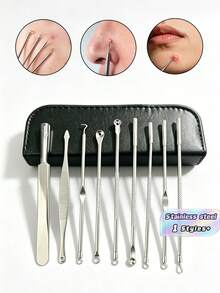 10er Set professionelle Mitesser-Entfernung - entfernt effektiv Mitesser, Whiteheads und Akne, ein umfassendes Hautpflege-Werkzeug, das tief reinigt, Poren klärt, Mitesser-Entferner, Selbstpflege, Hautpflege-Werkzeuge, Gesichtspflege, Schönheitsprodukte - Verschiedenfarbig - Übersicht 1