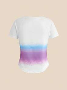 Cheerettes Women's Gradient Color Raglan Short Sleeve Sports T-Shirt - Multicolor - View 12