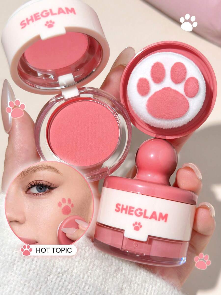 SHEGLAM Cutie Paw 印章腮紅-004 Hot Topic 持久輕盈粉狀腮紅棒 品牌美妝化妝品 適合女士與女孩 - 004 Hot Topic - 查看 1