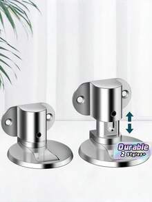 1pc/2pcs Invisible Magnetic Door Stop, Adjustable Door Stop, Magnetic Door Stop, Suitable For Bedroom, Living Room, Bathroom, Magnetic Door Stop, No Need To Drill Door Stop (Silver) - silver - View 1
