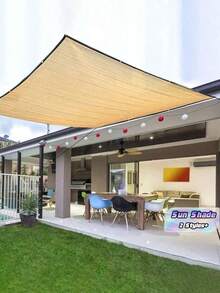 High-Density Polyethylene  Yellow Sunshade Net, 90%  Sunshade Fabric, Uv Blocking For Beach, Breathable Privacy Sunshade Curtain, Suitable For Outdoor Carport, Yard, Garden, Commercial And Residential Spaces In Summer - Multicolor - View 1