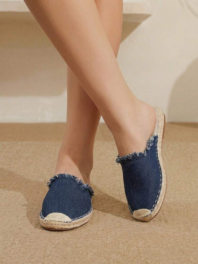 Styleloop Women's Flat Loafers, Lace-Up White Hollow Straw Woven Shoes, Vacation Style Rope Woven Dress Shoes, Bohemian Soft Bottom Moccasins, Suitable For Western, Music Festival, Party Outfit, Vacation, Travel Vacation Outfits Travel Essentials - Navy Blue - View 8