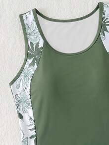 Swim Lushoire Women's New Fashion Printed Slimming Beach Vacation Swimsuit Set For Hot Spring Resort - Army Green - View 6