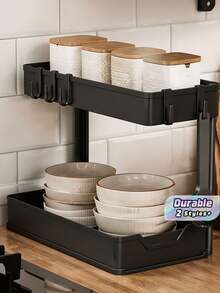 Pull-Out Spice Storage Rack Desktop Storage Organizer Simple Kitchen Multi-Functional Spice Storage Under The Sink Rack - View 1