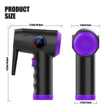 Compressed Air Duster, Electric Air Duster, Fast Charging,  Speed Cordless Air Blower With LCD Display, Portable Built-In LED Light Air Dusters For Computers Keyboard Cleaner Cordless Air Duster, - Purple - View 3