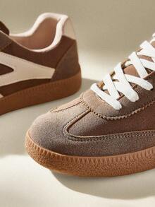 CUCCOO EASI Women's Casual Beige Simple Fashion Sneakers Back To School For Christmas - Brown - View 4