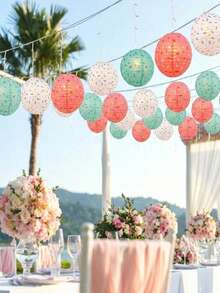 Joivida 1Pc Sprinkle Print Paper Lantern, Donut & Cupcake Themed Party Lantern, 12" (30cm) Foldable Paper Lamp For Birthday & Baby Shower, (Pink/White/Blue/Brown), Lightweight & Reusable, Easy To Assemble & Hang, Perfect For Dessert Themed Parties, Ice Cream Celebrations & Kids' Room Decor, Adds Cheerful Vibe To Any Party, Great For Party Supplies, Ceiling Decor & Festive Backdrop - multicolor - View 2