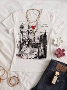 Kaos Remaja Perempuan Slim Fit Kasual Minimalis Nyaman Leher Bulat Ketat Lengan Panjang Pendek Cocok Untuk Musim Panas - MultiWarna - View 3