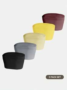 SHAPORA Conjunto de 5 piezas de sujetador bandeau de unicolor para mujer - Multicolor - Ver 2