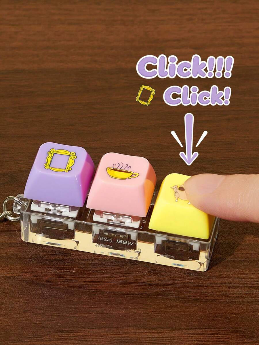 FRIENDS X SHEIN Meredakan dan Mengurangi Stres. Gantungan Kunci Keyboard, Liontin Tas, Cocok untuk Hadiah, Dompet, Tas Sekolah, Ransel, dan Aksesoris Mobil. Bukan Mainan - MultiWarna - View 1