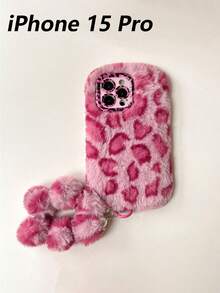 1pc Personalized Leopard‑Print Fluffy Bracelet Phone Case With Lens Bracket, Warm Autumn‑Winter Style, Compatible With IPhone 17 Pro Max/16 Pro/15/14/13/12/11 - Multicolor - View 27