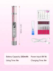 JMMO Portable Electric Nail Drill, Rechargeable Cordless Nail File Machine With LED Display, Professional Manicure Pedicure Polishing Tool Kit With 12 Nail Drill Bits For Home Salon Nail Care - Multicolor - View 8