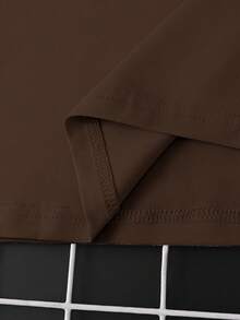 NEOREFINED Men's Solid Color Round Neck Short Sleeve T-Shirt - Coffee Brown - View 6
