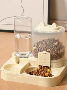 2IN1 Large Capacity Cat Feeder And Water Dispenser Dry Wet Separation 700ml Food Tray 400ml Gravity Water Bowl Durable Plastic Transparent Design For Indoor Travel Pet Cats Dogs - One Size Fits All - View 7