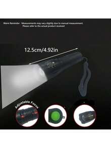 Adjustable Led Tactical Flashlight With Zoom  For Camping And Outdoor Trips, Pack Of 2 (3 * Aaa Batteries Not Included) - black - View 2