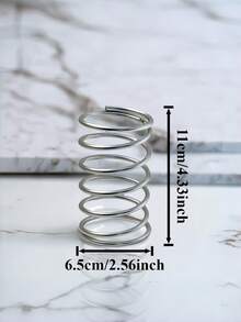 1 PC Stainless Steel Spiral Hollow Toothbrush Holder 2 In 1 Makeup Brush Pen Organizer Rack Bathroom Vanity Desk Quick Drying Multifunctional Storage Stand Space Saving Desk Tray Dorm Room Essential - Silver - View 2