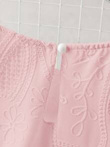GlowEve CURVE 大尺碼女款刺繡圓領休閒無袖上衣 - 粉色 - 查看 6